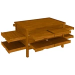 Marco Company 54" X 33" 36 1/2" Honey Pine Display With Pull-out Shelves. Fixed Price $2937.17.