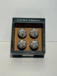Laura Ashley Set Of 4 White & Blue Drawer Pulls New In Box. Fixed Price $11.69.