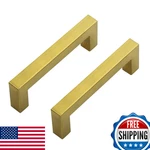 Ravinte 20-PACK 3-3/4" Square Cabinet Handles, Brushed Brass Stainless Steel. Fixed Price $95.11.