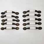 Vtg Amerock Allison Drawer Cabinet Pulls Brass Porcelain #3866 5.25"L Ctc 3/8". Fixed Price $28.97.