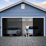 Sliding Garage Door Screen 2 Car With Track CLOSURE,16X7FT Retractab. Fixed Price $156.65.