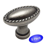 *5 Pack* Cosmas Cabinet Hardware Weathered Nickel Rope Knobs #4116WN. Fixed Price $8.75.