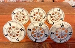 Set Of 6 Distressed White Cast Iron Compass Rose Drawer Pulls...ships Free!. Fixed Price $26.65.
