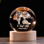 Ifolaina 3D Couple Crystal Ball Valentine's Gifts For Her 2.36" Engraved Glass. Fixed Price $20.99.