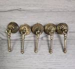 Vtg Brass Teardrop Pulls Various Rosette Backplate Hardware - Lot Of 5. Fixed Price $29.99.