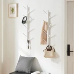 2 Pack Rack Vertical Wall Mount, Bamboo Coats Hooks Clothes Holder Hange.... Fixed Price $43.45.