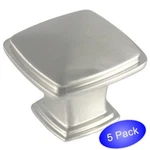 *5 Pack* Cosmas Cabinet Hardware Satin Nickel Square Knobs #4391SN. Fixed Price $10.95.