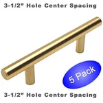 *5 Pack* Cosmas Cabinet Hardware Brushed Brass Euro Style Bar Pull #305-3.5BB. Fixed Price $13.30.