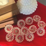 Set 12 Vintage Clear Lucite / Acrylic Drawer Knobs Rhinestone Center Swirl Pulls. Fixed Price $30.00.