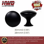 Matte Black Round Knob Mushroom Modern Kitchen Bath Cabinet Hardware Pull Handle. Fixed Price $5.99.