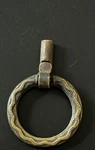 Vintage Ring Drawer Pull Antique Brass Wavy Serpentine Single Hole Knob 1 3/8". Fixed Price $25.00.