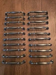 Lot Of 20 Jeffrey Alexander Tiffany Cabinet Pulls Brushed Pewter. Fixed Price $99.95.