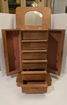 Vintage Oak Art Deco Jewelry Box Table Top. Fixed Price $87.00.