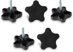 Powertec 5 Pack 1/4"-20 Star Knobs With 1" Threaded Stud, Thumb. Fixed Price $12.21.