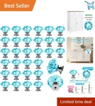 Crystal Cabinet Knobs 30MM Light Blue Glass Drawer Pulls Modern Easy Install. Fixed Price $33.98.