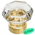 *20 Pack* Cosmas Brushed Brass & Clear Glass Cabinet Knobs #5268BB-C. Fixed Price $101.15.