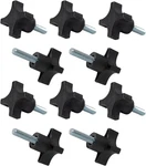 Powertec 10 Pack 5/16"-18 4 Point Knobs With 1" Threaded Stud, Thumb Screw. Fixed Price $24.95.