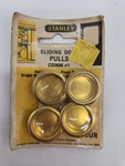 Vtg Stanley Sliding Door Finger Pulls Solid Brass CD2688 Four Pack Old Stock. Fixed Price $9.59.