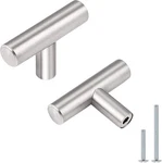 5 Pack Euro Style Round Bar Satin Nickel Cabinet Knobs Stainless Steel Kitchen. Fixed Price $8.09.
