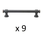 *lot Of 9* Gliderite 5 In. Cc Oil Rubbed Bronze Modern Euro Cabinet Bar Pull. Fixed Price $26.99.