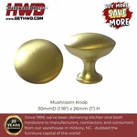 Cabinet Knob Matte Gold Round Kitchen Bath Hardware Pull Handle Mushroom Simple. Fixed Price $5.99.