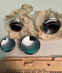 Chrome Door Drawer Pull 2" & 1.5" 1964 Nos Eames Mid-century Round Concave Tulip. Fixed Price $9.80.