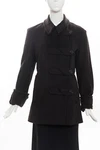 Jil Sander Black Asymmetric / Off Center Double Breasted Wool Angora Coat 38 Guc. Fixed Price $175.00.