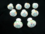 9 Hand Painted Floral Ceramic Porcelain Pottery Drawer Pull Knobs. Fixed Price $49.95.