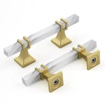 Rergy 10PK White Marble Gold Cabinet Handles & Knobs - 3 Inch, Matte Brass. Fixed Price $71.25.