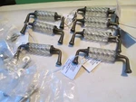 7 Clear Spiral Swirl Glass Drawer Pull Distressed Antique Brass Metal 3.88" 4". Fixed Price $30.00.