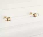 Signature Hardware 6" Beryn Acrylic Cabinet Pull - Satin Brass. Fixed Price $12.35.