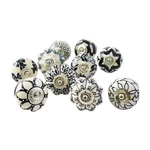 Ajuny Ceramic Cabinet Knobs, Set Of 20 Vintage Black & White, Hand-painted .... Fixed Price $30.34.