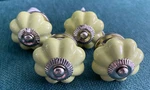 4 Lime Green Pumpkin Ceramic Drawer Knobs Pulls Cabinet New 3" X 1.5" Darice. Fixed Price $11.99.