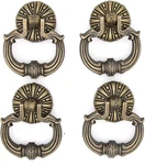 4 Pcs Vintage Antique Brass Ring Pull Handles For Drawer Cabinet Dresser Wardrob. Fixed Price $27.95.