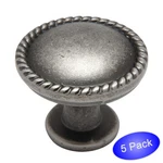*5 Pack* Cosmas Cabinet Hardware Weathered Nickel Rope Knobs #4115WN. Fixed Price $8.75.