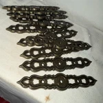 Vintage Ajax 843 Early American Style Brass Drawer Knob Pull Backplates Set 10. Fixed Price $25.00.