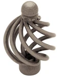 1-1/3" Forged Iron Collection Bird Cage Knob With Ball Top Antique Pewter. Fixed Price $5.18.