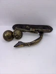 Vtg: Nos 4 Belwith Southwest Lodge Lancaster Antique Brass Handle Pulls (1993). Fixed Price $21.00.
