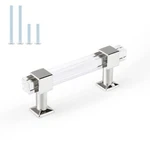Orger 3" Hole Clear Acrylic Cabinet Drawer Pulls, Polished Chrome Base. Fixed Price $72.97.