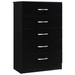 Hodedah Five Drawer Contemporary Wooden Chest Black Finish. Fixed Price $265.99.