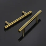 6 Pack Brushed Brass Kitchen Cabinets Drawers T-bar Handles Pulls 3-3/4" C/c. Fixed Price $18.00.