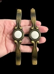 Set Of 25 Belwith Hickory Cavalier Antque Brass 3"CC Cabinet Handle Pulls P956-W. Fixed Price $40.00.
