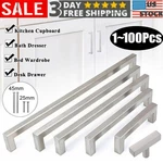 Square Brushed Nickel Cabinet Handles Kitchen Drawer Pulls Stainless Steel Knobs. Fixed Price $91.89.