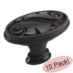 *10 Pack* Cosmas Cabinet Hardware Oil Rubbed Bronze Oval Knobs #4297ORB. Fixed Price $19.97.