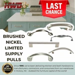 Last Chance Brushed Nickel Pull Handle Kitchen Bath Cabinet Hardware Modern Farm. Fixed Price $63.72.