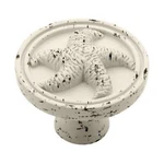 (12 Pack) 1-3/8" Seaside Cottage Starfish Knob Vintage Antique White. Fixed Price $87.95.