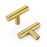 10 Pack 2" Gold Cabinet Knobs Brushed Brass Bar Drawer Pulls Screws New. Fixed Price $11.75.