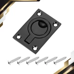 Flush Ring Pull 2.48" X 1.73" Square Recessed Door With Screws Black. Fixed Price $14.96.