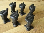 6 Cast Iron Hand Wall Mounted Hook Door Knob Pulls Thumbs Up Drawer Black. Fixed Price $37.99.