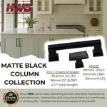Matte Black Cabinet Pulls *column Collection* Kitchen Bath Modern Handle Knob. Fixed Price $25.70.